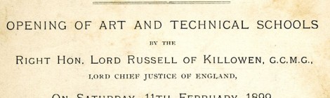 Invitation to Opening of Kingston School of Art, 1899