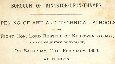 Invitation to Opening of Kingston School of Art, 1899