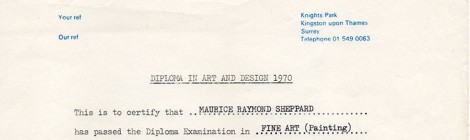 DipAD Certificate 1970